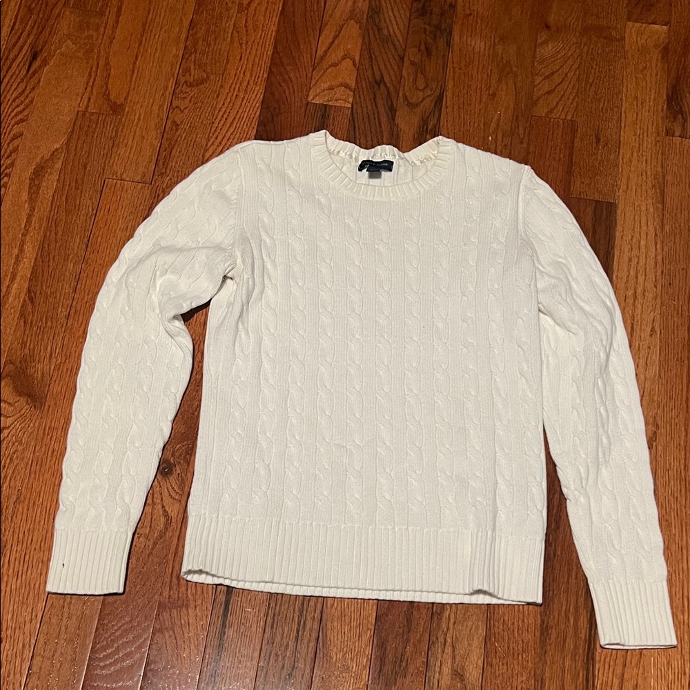 Tommy Hilfiger White Cable Knit Sweater